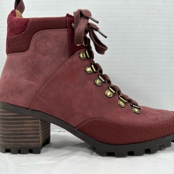 Vionic Womens Spencer Burgundy Combat Boots Size 6.5 Medium (B, M) - Picture 15 of 16